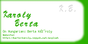karoly berta business card